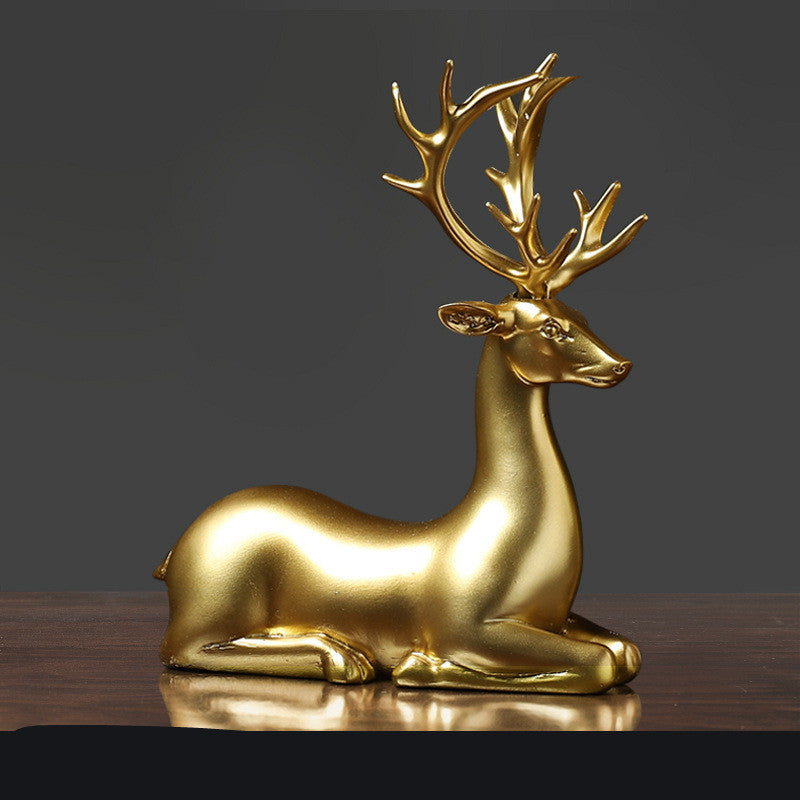 Golden Deer Animal Resin Crafts