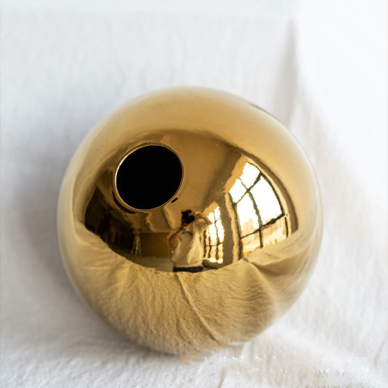 Electroplated Ceramic Gold Vase