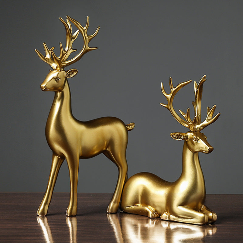 Golden Deer Animal Resin Crafts